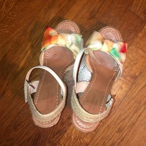 Kate spade floral bow tie wedges